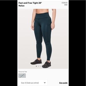 Lululemon Fast and Free Tight 28’’